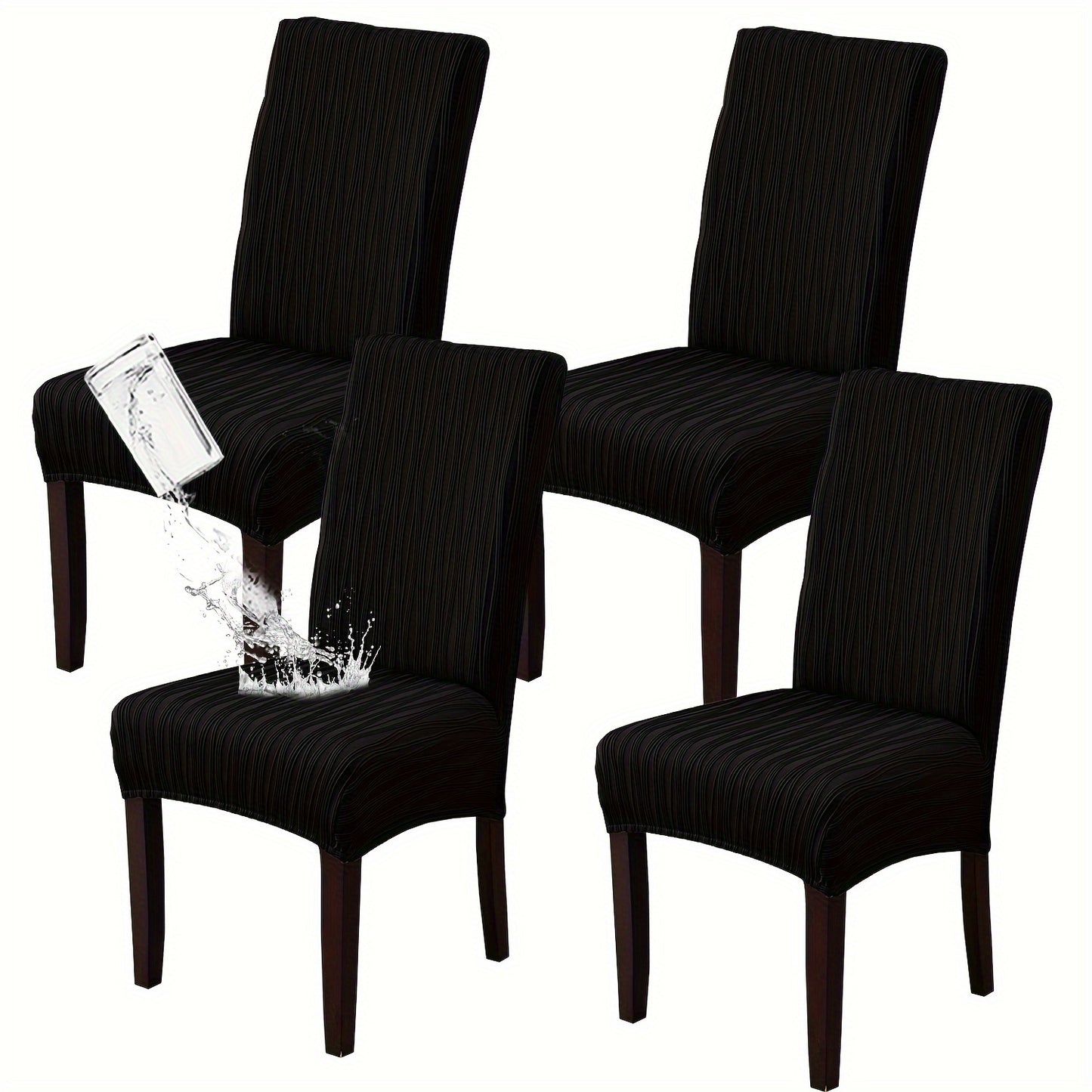 Dining Chair Covers Stretch Slipcovers Set of 4 or 6, Stain Resistant Removable Washable Chair Protector for Home Kitchen Restaurant Wedding, Spandex Jacquard Fabric, 7 Colors Available