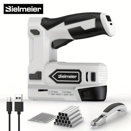 Cordless Stapler Brad Nailer 2-in-1 4V / 20V No Compressor – Lightweight with Battery, Charger & 1600pcs Nails & Staples, for Carpentry, Home Improvement, Upholstery & DIY – Multiple Colors & Upgrade Versions