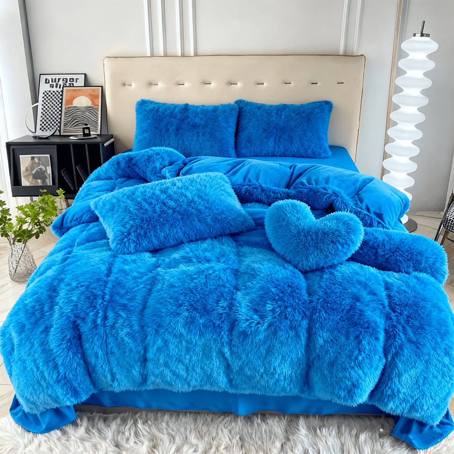 Velvet Duvet Cover Set Fluffy Plush Bedding Minimalist Solid Color, Carved Velvet Quilt Cover with Pillow Shams, Soft Cozy Bedroom Essentials Twin Full Queen King, Black Beige Grey Pink Purple Blue Red Yellow