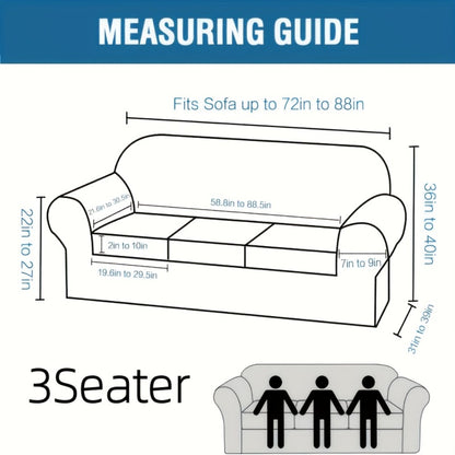 Stretch Sofa Cover Elastic Slipcover Grid Pattern Jacquard Anti-Slip Full Coverage Sofa Protector Machine Washable for 1 2 3 Seater XL Sofa Living Room Bedroom