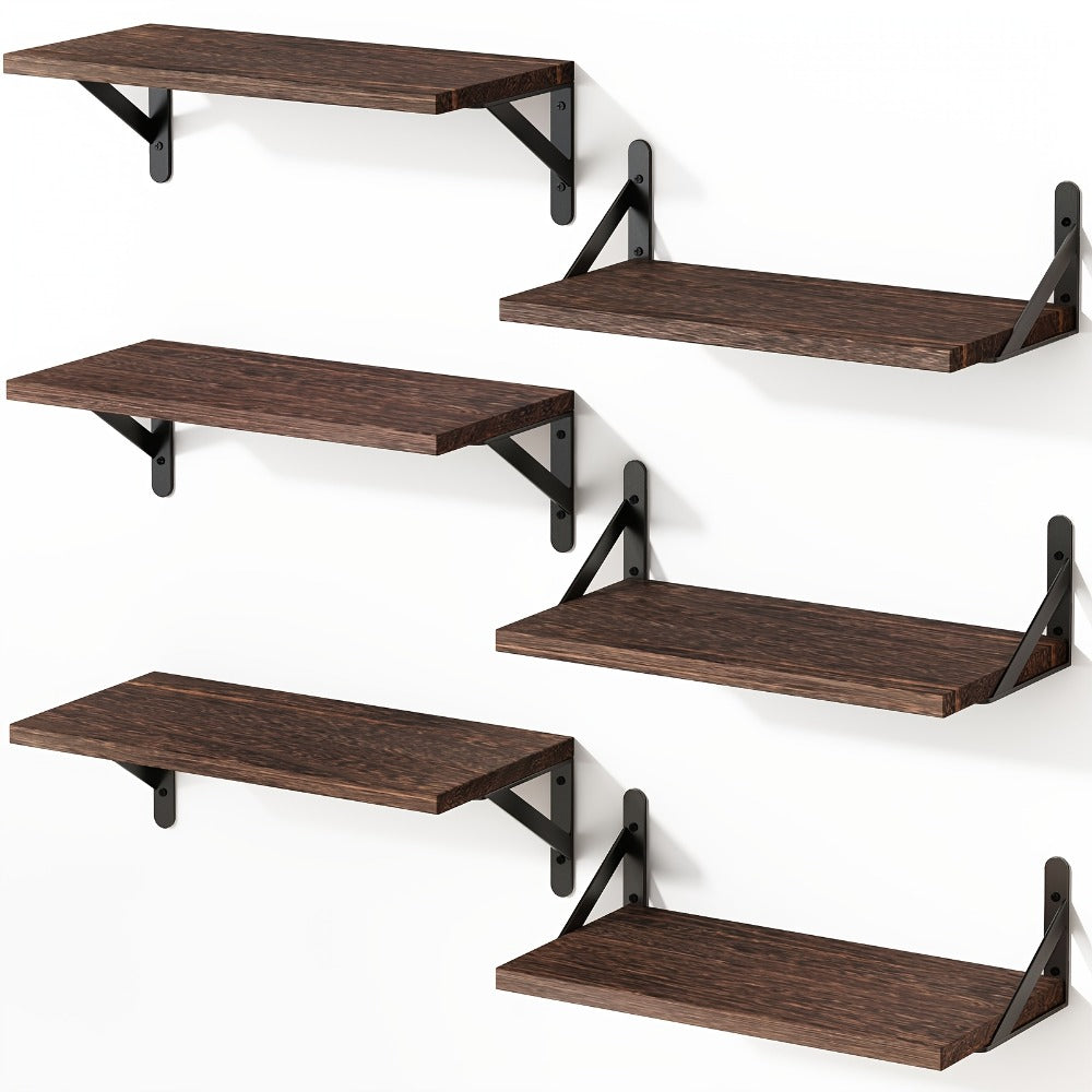 Floating Shelves for Wall – 3 or 6pcs Heavy Duty Farmhouse Wall Shelves for Bedroom, Bathroom, Living Room & Kitchen Decor – Long Ledge Shelf for Storage & Display (Multiple Colors & Sizes)