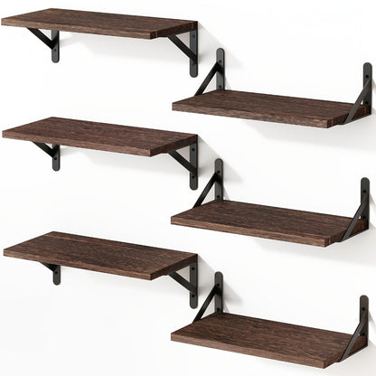 Floating Shelves for Wall – 3 or 6pcs Heavy Duty Farmhouse Wall Shelves for Bedroom, Bathroom, Living Room & Kitchen Decor – Long Ledge Shelf for Storage & Display (Multiple Colors & Sizes)
