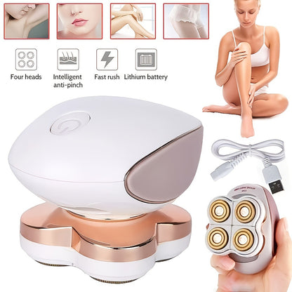 Electric Hair Remover for Women Portable Body Shaver USB Rechargeable Painless Hair Removal for Face Arms Legs Underarms Bikini Area Compact Travel Home Use Pink