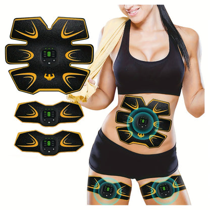 EMS Muscle Stimulator Trainer Patches – 8 Modes 19 Intensities Fitness Exerciser for Arms, Legs & Body Toning, Electric Muscle Training Pad for Home Gym Workout