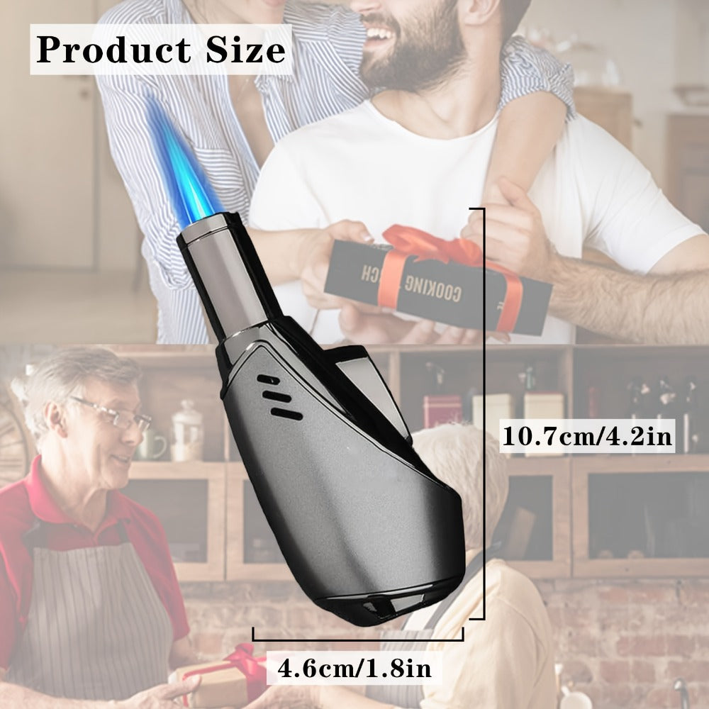 Butane Torch Lighter Spray Gun – Windproof Blue Flame with Safety Lock, Flame Adjustment for Outdoor BBQ, Cooking, Welding, Candles & Camping
