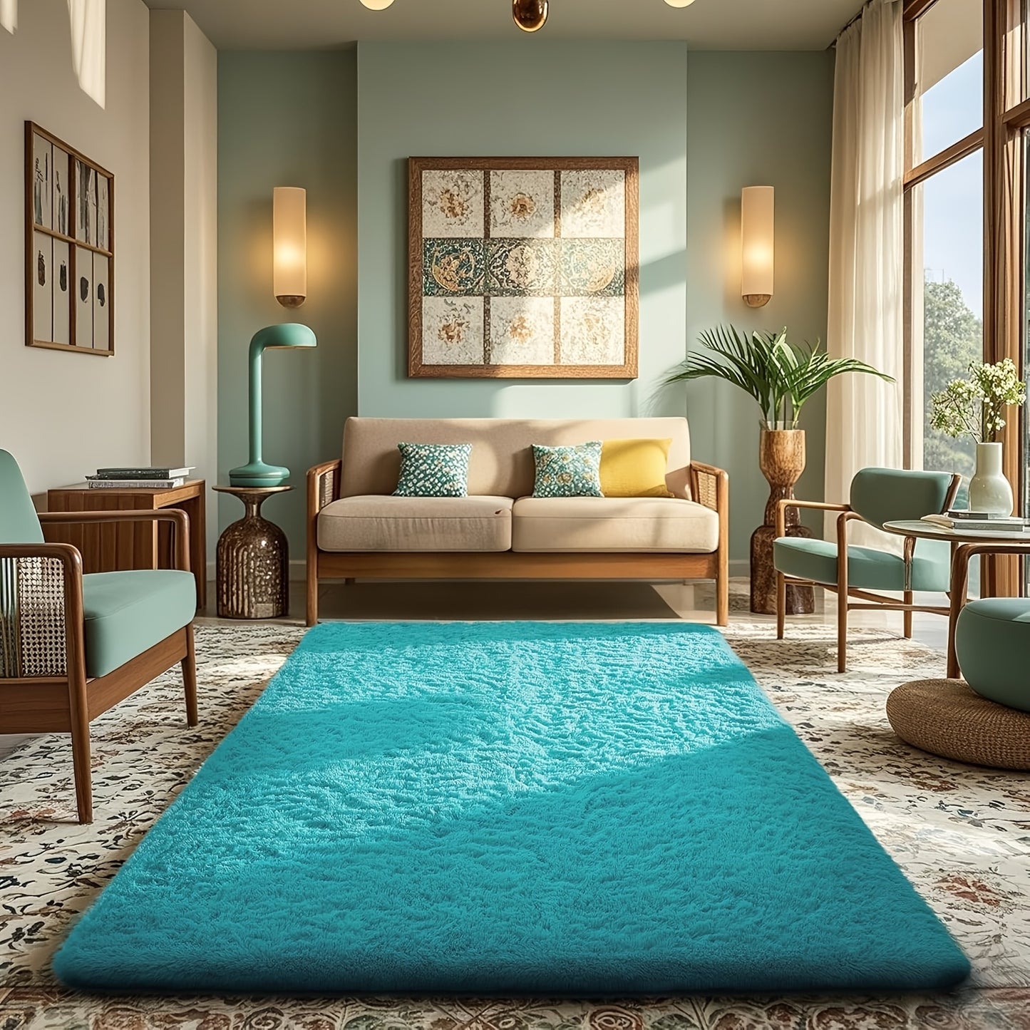Fluffy Area Rug Large Soft Shag Carpet for Living Room Bedroom – Non-Slip Ultra Thick Plush Floor Mat, Multiple Sizes & Colors, Home Decor