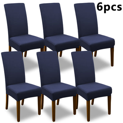 Stretch Dining Chair Covers Set | Elastic Jacquard Slipcovers for Dining Room Kitchen Wedding Office, 4pcs or 6pcs, 9 Colors, Washable Furniture Protector