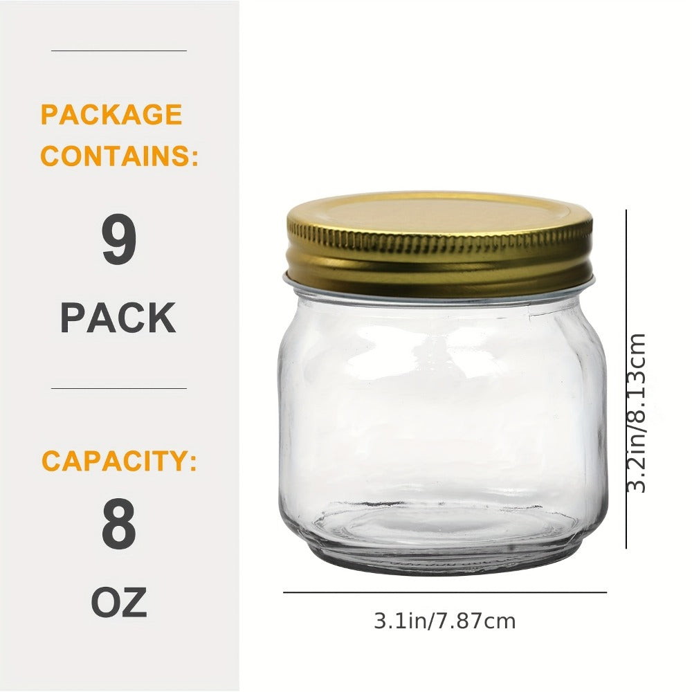 Mason Jars 8oz Glass Jars with Lids – 9/18/27/36 Pack Regular Mouth Canning Jars for Storage, Spices, Jelly, Jam, Honey & Caviar | Dishwasher Safe Spiral Lid Kitchen Storage Containers Set