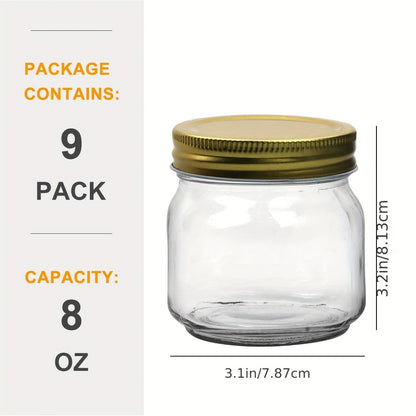Mason Jars 8oz Glass Jars with Lids – 9/18/27/36 Pack Regular Mouth Canning Jars for Storage, Spices, Jelly, Jam, Honey & Caviar | Dishwasher Safe Spiral Lid Kitchen Storage Containers Set