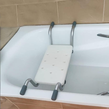 Bath Seat Adjustable Aluminum Shower Chair – Suspended Bathtub Stool with Anti-Slip Handles, 300 lbs Capacity | Lightweight Retractable Bath Board for Elderly, Disabled & Injured, 3 Length Settings