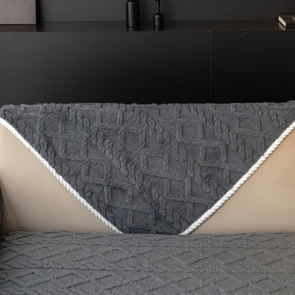 Plush Sofa Cover Couch Cover | Anti-Slip Pet Dog Friendly Velvet Sofa Mat, Single Two Three Four Seat, Backrest Armrest Pillow Cover, Living Room Bedroom Decor