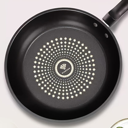 Cast Iron Frying Pan Non-Stick with Lid 9.45 Inch - Powder Coated Skillet Compatible with Induction Gas Electric Stove, Smoke-Reducing Healthy Cookware for Fried Eggs Steak Pancakes, Red Cast Iron Pan