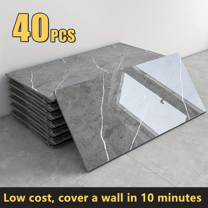 Peel and Stick Wall Panels Marble Pattern Self-Adhesive PVC Wall Tiles Waterproof Backsplash Stickers for Kitchen Bathroom Living Room Home Decor 20/40Pcs