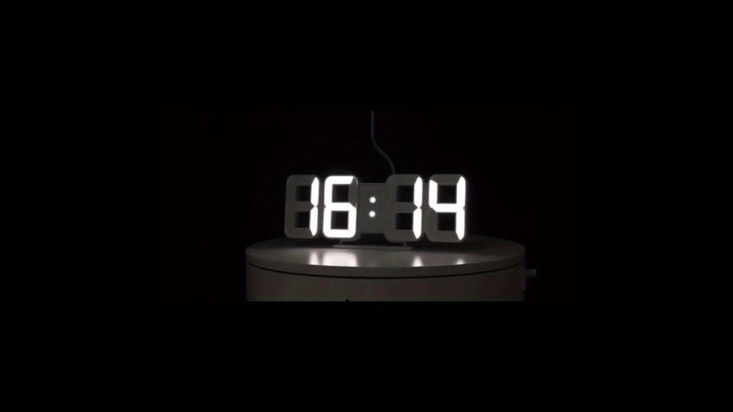 3D LED Digital Alarm Clock Colorful Night Light Home Decor Bedroom Desk Clock USB Powered