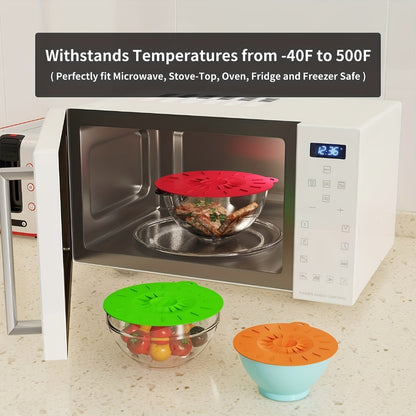 Silicone Food Lids 7 Pack 5 Sizes Reusable Stretch Lids for Bowls Cups Pots Pans – BPA Free Microwave Splatter Cover Airtight Leakproof Food Storage Lids Dishwasher Freezer Safe