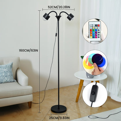 Ocean Wave Projector Lamp Double Head RGB Mood Light - 360° Rotation 3D Ripple Effect DIY Colors USB Remote Control for Bedroom Living Room Party Decor (Black)