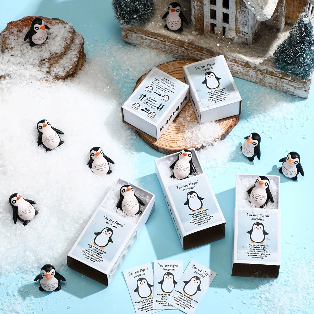 Emotional Support Penguin Resin Cards 36 Sets – Positive Affirmation Appreciation Gifts for Teachers Volunteers Employees Coworkers, Mental Health Uplifting Messages, Graduation Desk Decor Gift