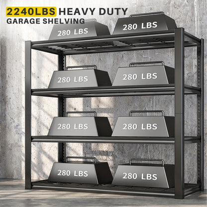 Heavy Duty 5 Tier Metal Shelving Unit Adjustable Up to 3000LBS for Garage Workshop Commercial Storage Rack No Bolt Easy Assembly Black