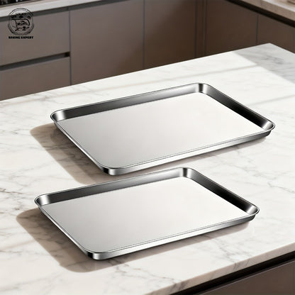Baking Sheet and Rack Set Stainless Steel Half Sheet Pan with Cooling Rack Heavy Duty Rust Free Dishwasher Safe for Cookie Baking Roasting Grilling 2 3 4 Pan Options