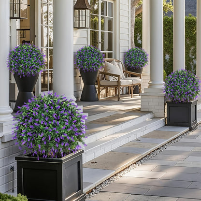 Artificial Topiary Ball Trees for Outdoor & Indoor Decor – UV Resistant Faux Lavender, Azalea & Pansy Shrubs with Ground Spike – Evergreen Fake Plants for Front Porch, Garden & Backyard (Single & 2 Pack)