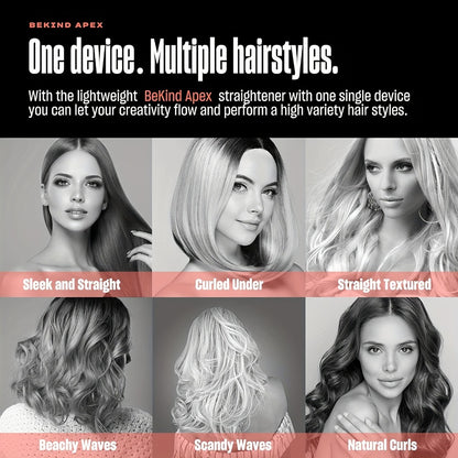 Hair Straightener Flat Iron 2-in-1 Curling Iron | 460°F Professional Ceramic Plates | 15s Fast Heating | Temp Memory | UltraSmooth Anti-Frizz | Gift Set for Women Girls