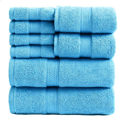 Luxury Soft Towel Set 8 or 16 Piece - Thickened Quick Dry Skin Friendly High Absorbency Bath Towels Hand Towels Washcloths | 13+ Colors | Home Hotel Travel Fitness Spa Gift Set