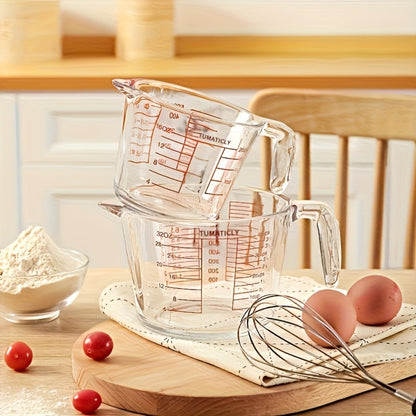 Glass Measuring Cups Set 1/3pcs Tempered Glass 11.83oz 16.91oz 33.81oz Transparent with Handle Dishwasher Microwave Freezer Oven Safe