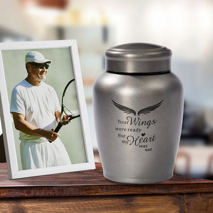 Cremation Urn for Human Ashes Large 8.5 Inch Stainless Steel Burial Urn for Adult Male Female, Memorial Urn for Cremated Remains Holds Up to 180 LBS, Silver or Black