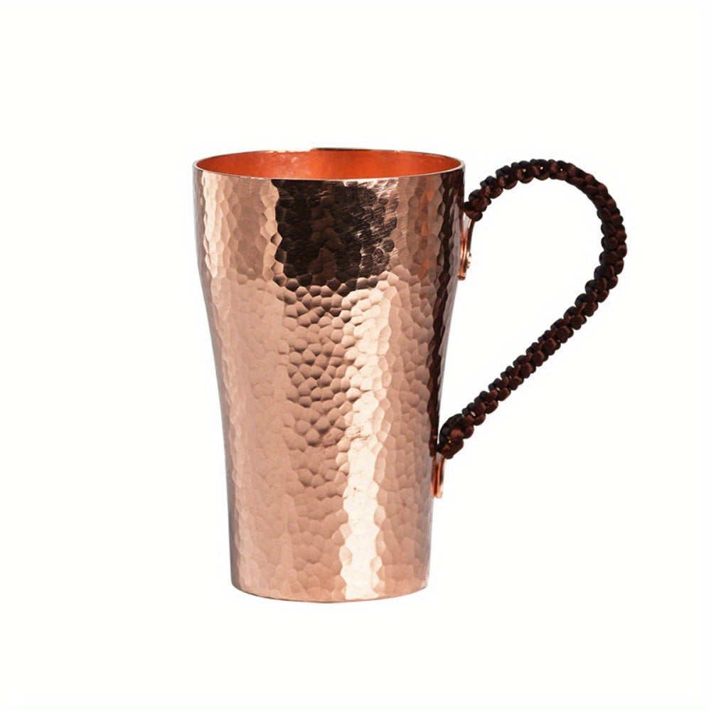 Handcrafted Copper Mug with Hammer Pattern – Pure Copper Coffee Mug, Tea Cup & Water Vessel – Artisan Copper Drinking Cup for Moscow Mule, Milk, Hot & Cold Beverages – Unique Kitchen Gift