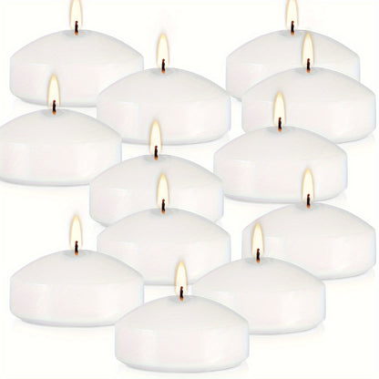 Floating Candles White 42 Pack Glitter Embellished Small Candle Set for Christmas Halloween Easter Thanksgiving Day of the Dead, Indoor Holiday Party Table Decoration Candles
