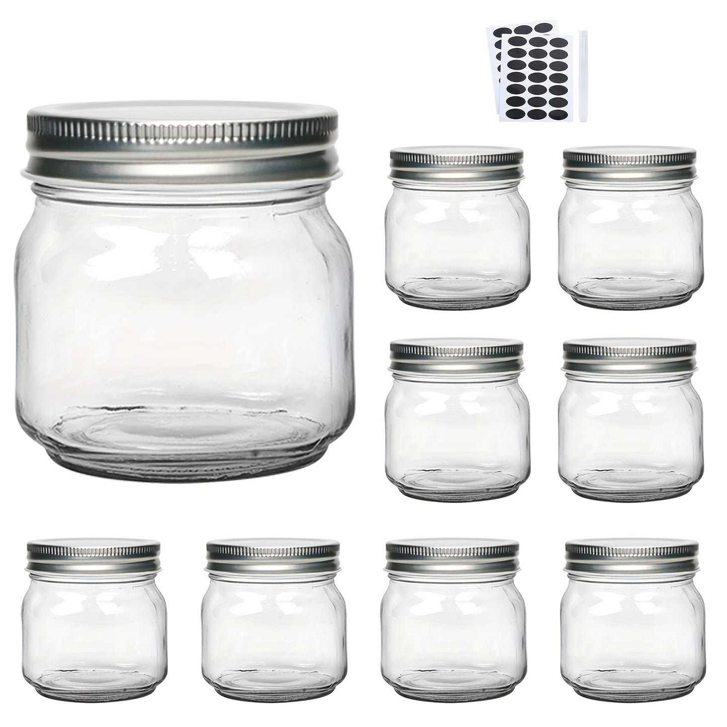Mason Jars 8oz Glass Jars with Lids – 9/18/27/36 Pack Regular Mouth Canning Jars for Storage, Spices, Jelly, Jam, Honey & Caviar | Dishwasher Safe Spiral Lid Kitchen Storage Containers Set