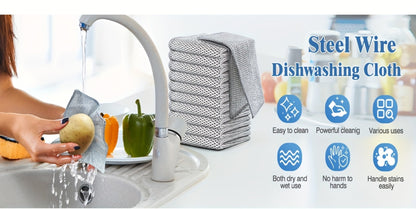 Stainless Steel Kitchen Scrubber Wire Cleaning Cloth Scratch Resistant Reusable Dish Scrubber for Pots Pans Dishes Glass Cookware 50 Pack 100 Pack