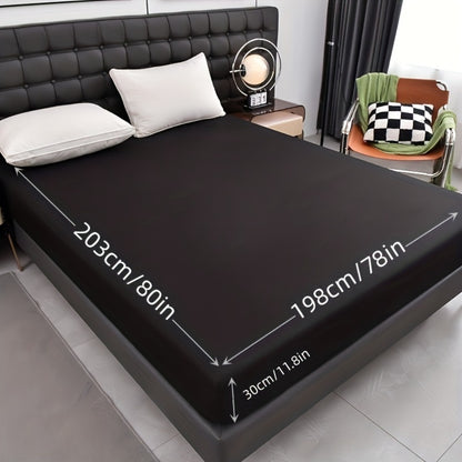 Waterproof Fitted Sheet Soft Breathable Mattress Cover Solid Color Deep Pocket Bed Sheet for Bedroom Guest Room Dorm Twin Full Queen King