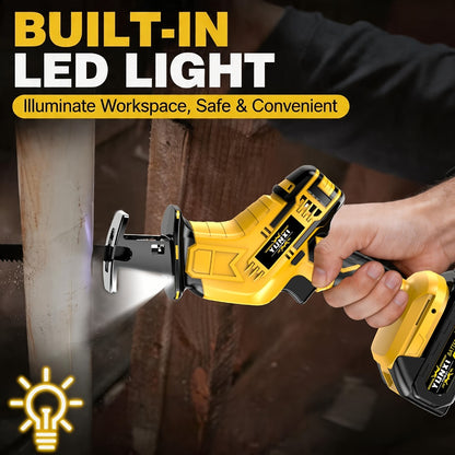 Cordless Reciprocating Saw - Electric Reciprocating Saw with Safety Lock, Large Capacity Battery & Charger, Variable Speed for Wood, Metal & Demolition Cutting, DIY Home Renovation Power Tool