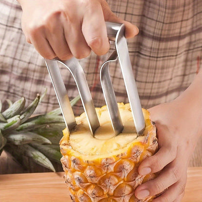 Pineapple Corer Slicer Stainless Steel – Easy One-Step Pineapple Cutter with Comfortable Grip for Home Kitchen Restaurant Use, Removes Core & Slices into Rings (1pc / 2pcs)