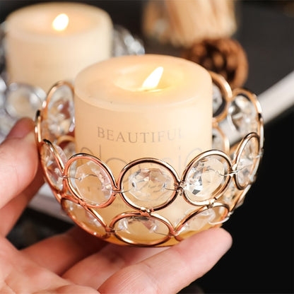 Tea Light Candle Holders Set of 20 – Crystal Bowl Votive Holders for Wedding Centerpiece, Dining Table, Home Decor & Party – Gold & Silver Glass Tealight Cups
