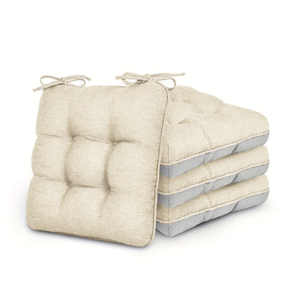 Memory Foam Chair Cushions 4/8 Pack, Non-Slip Seat Pads for Dining Chairs, Kitchen, Office & Patio – Indoor Outdoor Chair Pads M/L Size