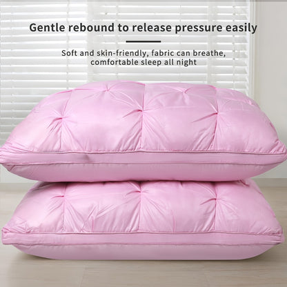 Neck Pillow 2 Pack - Ergonomic Cervical Support Pillow with Removable Washable Cover, Adjustable Loft, Zipper Closure, Quilted Woven Fabric, Comfortable Sleeping Pillow for Side Back Stomach Sleepers