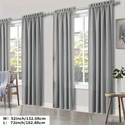 Blackout Curtains 4 Panels Thermal Insulated Room Darkening Drapes – Rod Pocket, Energy Saving, Solid Color for Bedroom & Living Room, 7 Colors & Multiple Sizes
