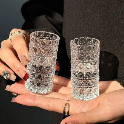 Shot Glass Set Diamond Engraved – Whiskey Vodka Tequila Glasses for Parties Weddings Home Bar Entertaining Reusable Barware Gift