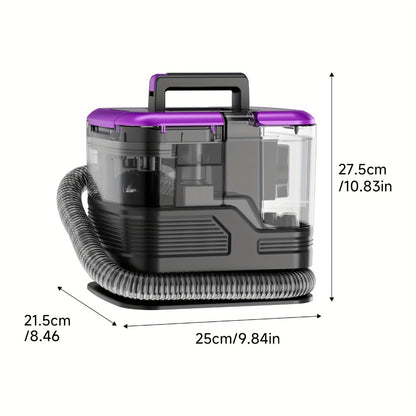 Portable Upholstery Cleaner Machine 30Kpa – Carpet & Spot Cleaner with Dual Brush Head for Deep Stain Removal on Carpet, Couch, Car Seat, Stairs & Pet Messes