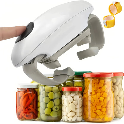 Electric Jar Opener One Touch Automatic – High Torque Battery Operated Jar Lid Opener for Seniors, Arthritis, Weak Hands, Women & Chefs | Hands-Free Kitchen Gadget Gift