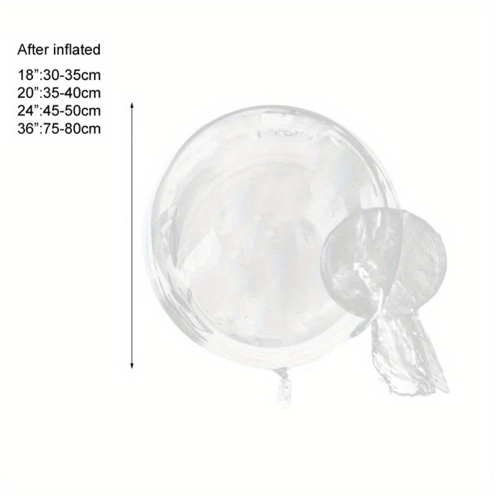 Clear Helium Balloons 10-Pack | Transparent Party Balloons 18" 20" 24" 36" for Weddings Birthdays Christmas Halloween Mardi Gras Celebrations – Helium Ready with Sturdy Neck & Base