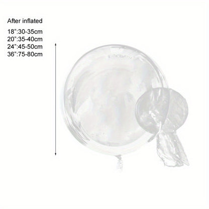 Clear Helium Balloons 10-Pack | Transparent Party Balloons 18" 20" 24" 36" for Weddings Birthdays Christmas Halloween Mardi Gras Celebrations – Helium Ready with Sturdy Neck & Base