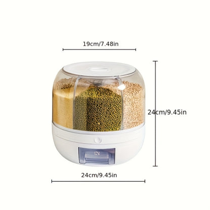 Candy Dispenser Storage Box Large Capacity, Sealed Smart Partition Container for Small Candies, Grain, Flour & Pet Food — Kids Candy Organizer for Halloween, Christmas & Holiday Gifting | White