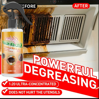 Kitchen Degreaser Spray 100ml (3.38oz), Heavy Duty Oven Cleaner & Grease Remover, Fume-Free Fast-Acting Formula for Stubborn Grease on Ovens, Stovetops, Pots, Pans, Cookware & Metal Surfaces