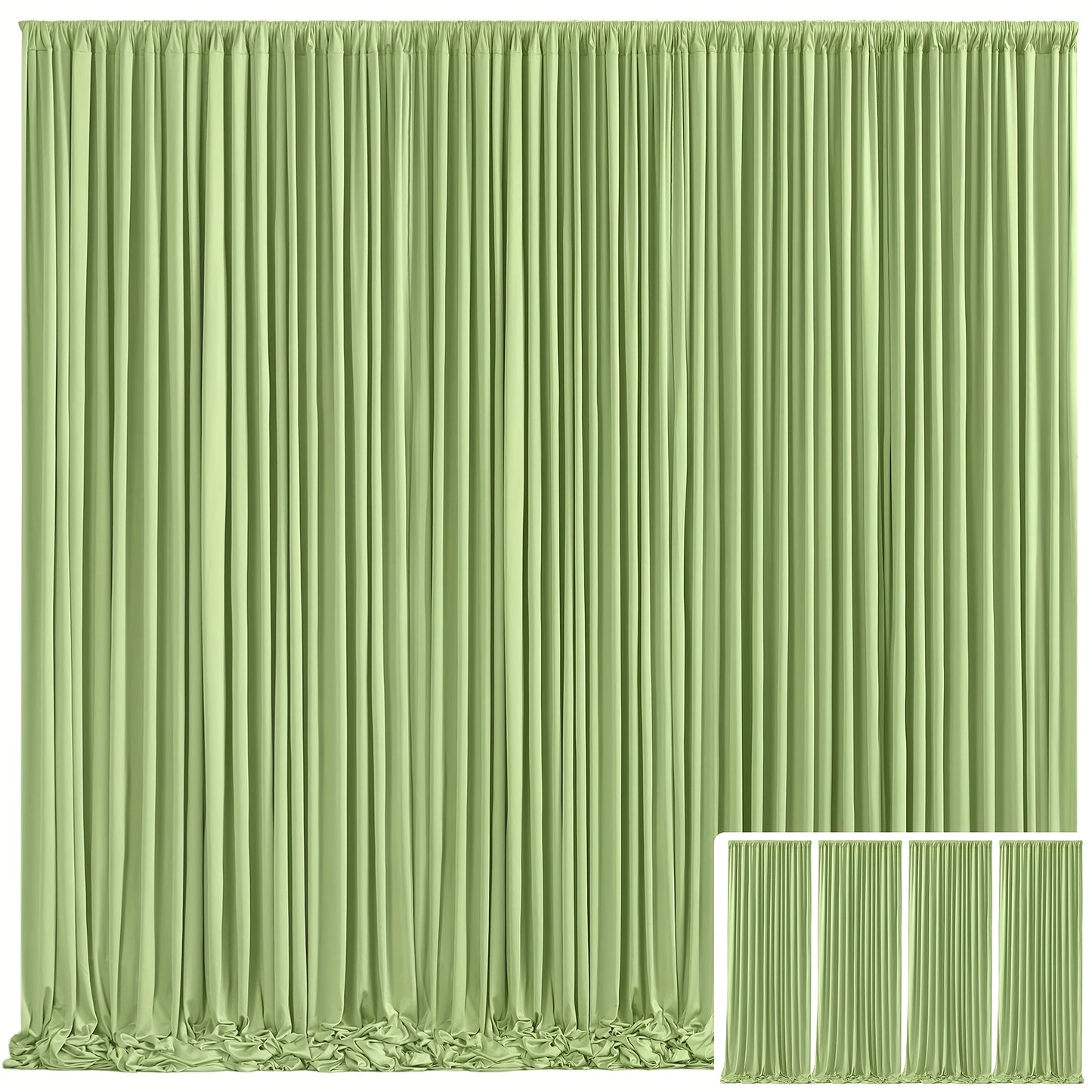 Blackout Backdrop Curtain 4 Pack 5x10 Ft - Heavyweight Nonwoven, Wrinkle-Resistant, Smooth Hanging for Wedding Birthday Baby Shower Party Photography Background Decoration
