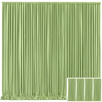 Blackout Backdrop Curtain 4 Pack 5x10 Ft - Heavyweight Nonwoven, Wrinkle-Resistant, Smooth Hanging for Wedding Birthday Baby Shower Party Photography Background Decoration