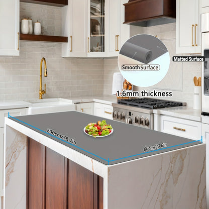 Extra Large Silicone Mat for Kitchen Counter – Nonslip Heat Resistant Countertop Protector, Nonstick Waterproof Craft Mat & Placemat, Multiple Sizes & Colors
