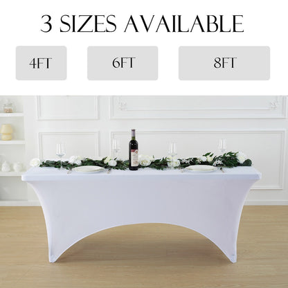 Spandex Tablecloth Stretch Table Cover Fitted Rectangle Table Cloth for Wedding Party Event 3/5pcs White Black